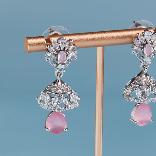 AD With Stone Hanging - Pink And Blue